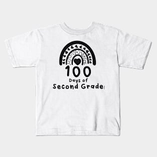 100 Days of Second Grade Rainbow Kids T-Shirt